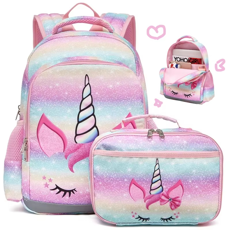 Wholesale Pink Unicorn Suit Girl Backpack Kids Travel Backpack