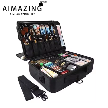 Makeup Bag Travel Poly Makeup Case with Adjusta...